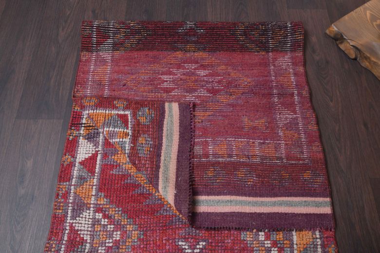 Hand-Knotted Vintage Runner Rug