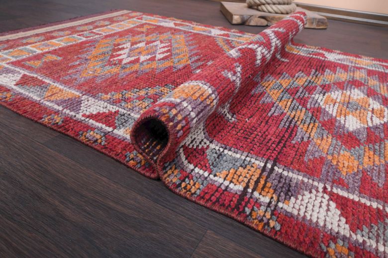 Hand-Knotted Vintage Runner Rug