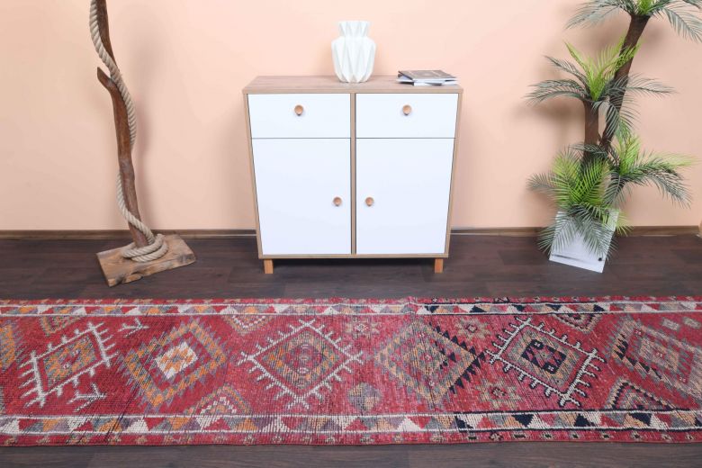 Hand-Knotted Anatolian Vintage Runner Rug