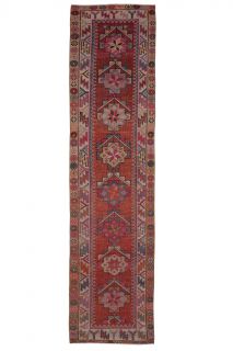 1970's Hand-knotted Vintage Runner Rug - Thumbnail