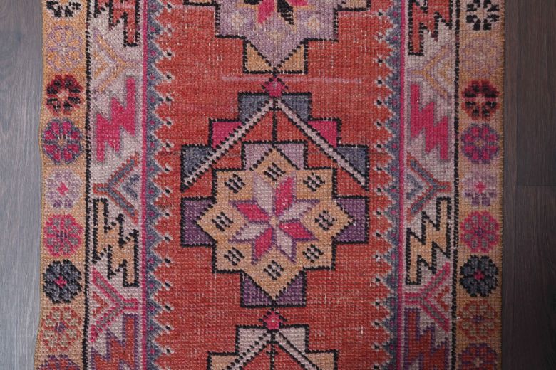 1970's Hand-knotted Vintage Runner Rug