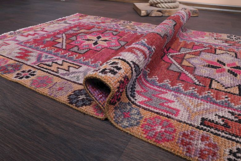 1970's Hand-knotted Vintage Runner Rug