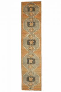 Orange Vintage Runner Rug - Thumbnail