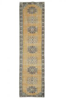 Oriental Turkish Vintage Runner Rug - Thumbnail