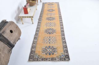 Oriental Turkish Vintage Runner Rug - Thumbnail