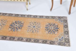 Oriental Turkish Vintage Runner Rug - Thumbnail