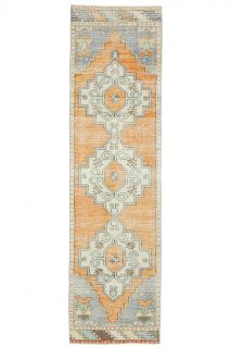 Oriental Vintage Runner Rug - Thumbnail