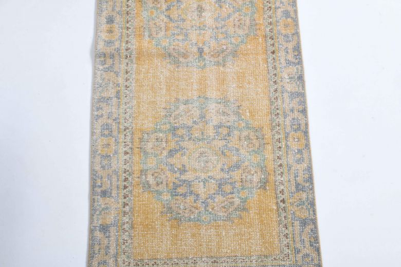 Faded Colored Oriental Vintage Runner Rug