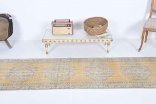 Faded Colored Oriental Vintage Runner Rug - Thumbnail