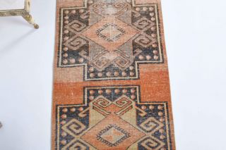 Orange Colored Vintage Runner Rug - Thumbnail