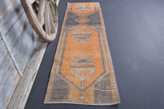 Traditional Turkish Vintage Runner Rug - Thumbnail