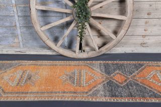 Traditional Turkish Vintage Runner Rug - Thumbnail