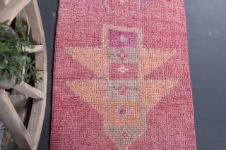 Hand-knotted Purple Vintage Runner Rug - Thumbnail