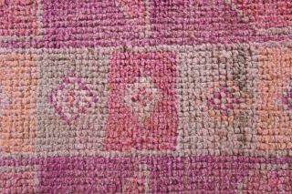 Hand-knotted Purple Vintage Anatolian Runner Rug - Thumbnail
