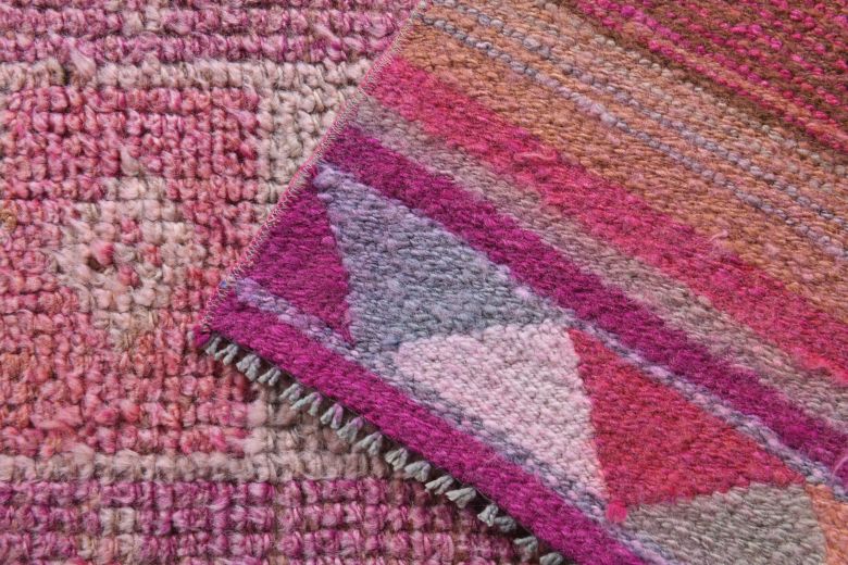 Hand-knotted Purple Vintage Anatolian Runner Rug