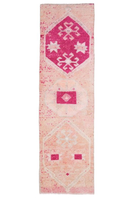 Pink Turkish Vintage Runner Rug