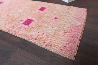 Pink Turkish Vintage Runner Rug - Thumbnail