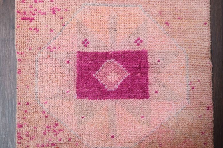 Pink Turkish Vintage Runner Rug