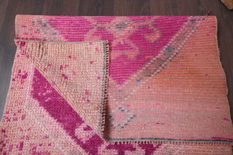 Pink Turkish Vintage Runner Rug