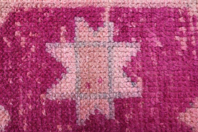 Pink Turkish Vintage Anatolian Runner Rug
