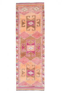 Hand-Knotted Vintage Runner Rug - Thumbnail