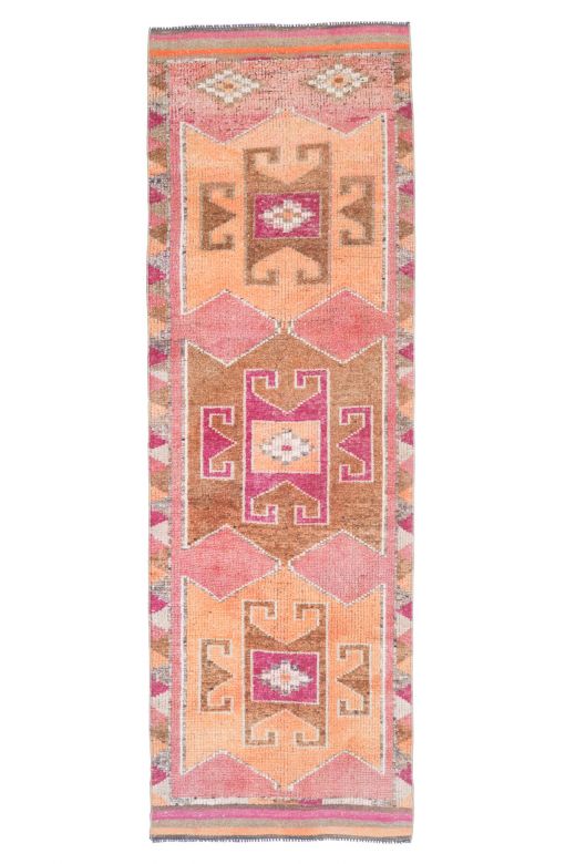 Hand-Knotted Vintage Runner Rug