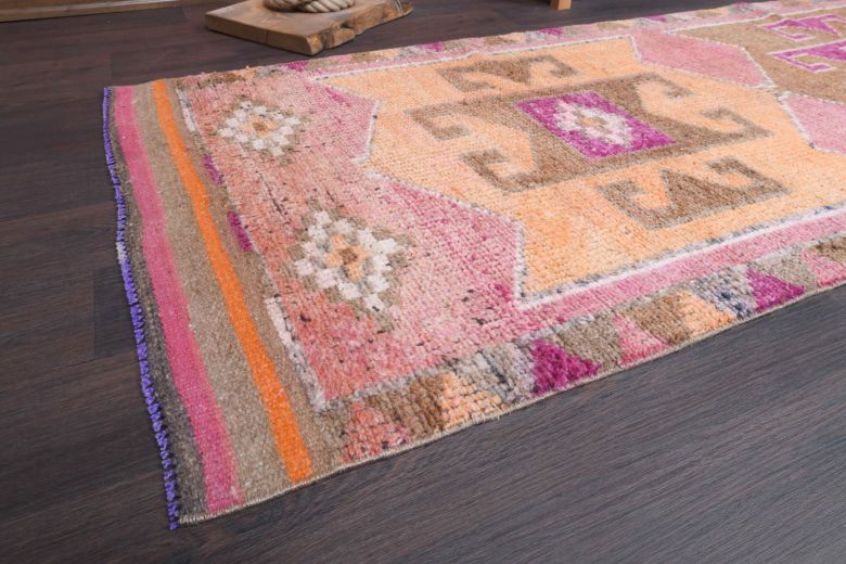 Hand-Knotted Vintage Runner Rug