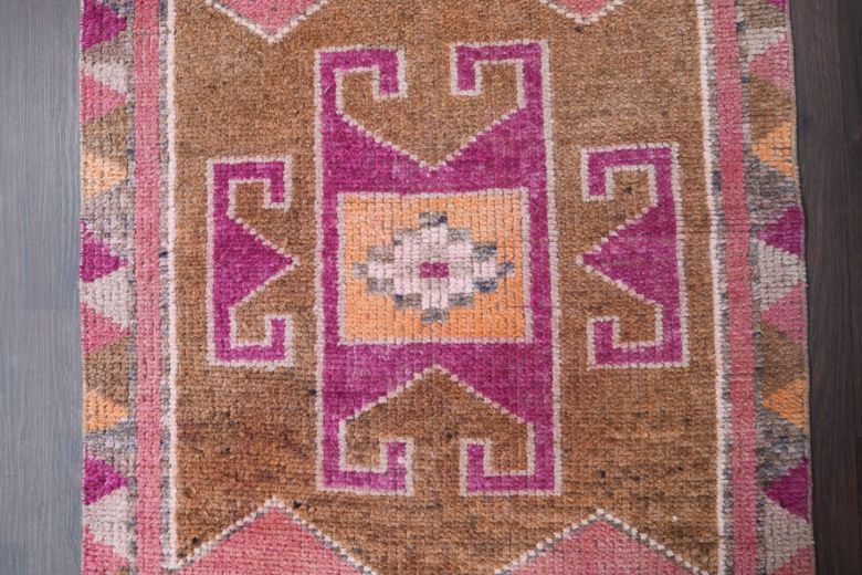 Hand-Knotted Vintage Runner Rug