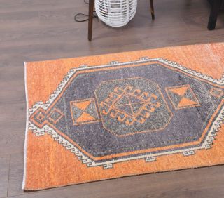 Orange Vintage Runner Rug - Thumbnail