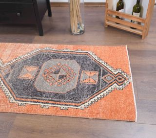 Orange Vintage Runner Rug - Thumbnail