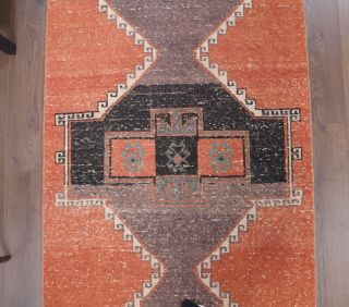 Orange Vintage Runner Rug - Thumbnail