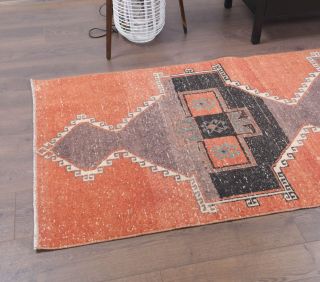 Orange Vintage Runner Rug - Thumbnail