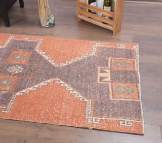 Orange Vintage Runner Rug - Thumbnail