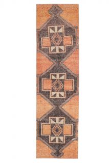 3x10 Orange Vintage Runner Rug - Thumbnail