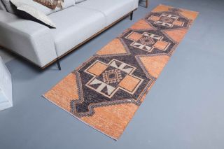 3x10 Orange Vintage Runner Rug - Thumbnail