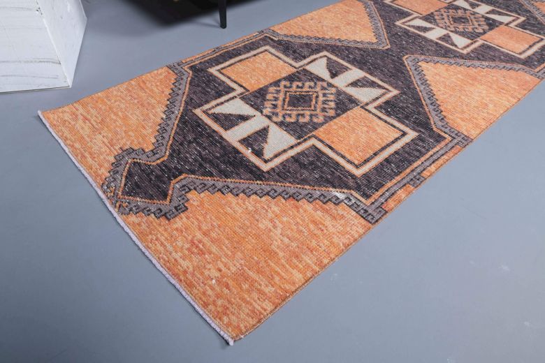 3x10 Orange Vintage Runner Rug