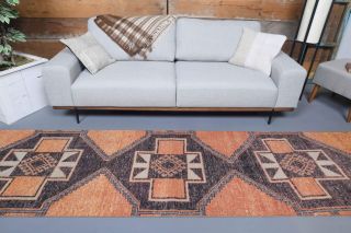 3x10 Orange Vintage Runner Rug - Thumbnail