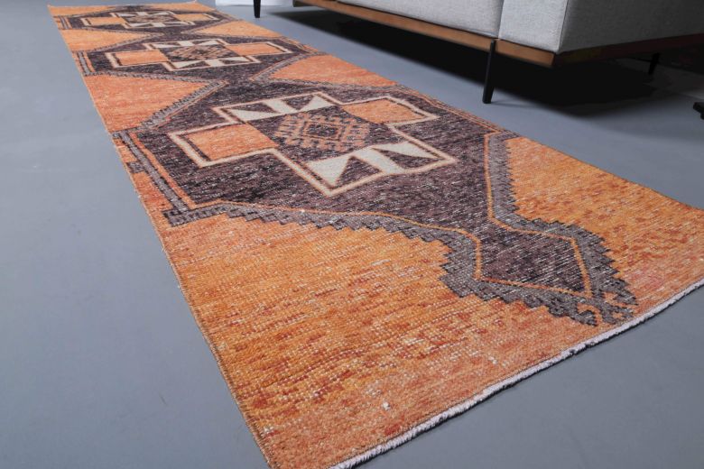 3x10 Orange Vintage Runner Rug