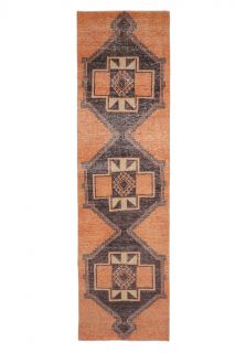 Orange Vintage Runner Rug - Thumbnail