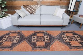 Orange Vintage Runner Rug - Thumbnail