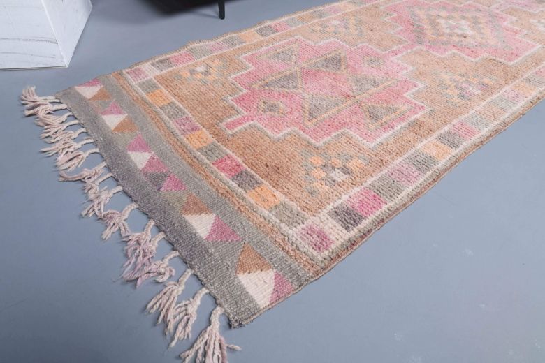 Pastel Colored Vintage Runner Rug