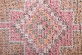 Pastel Colored Vintage Runner Rug - Thumbnail