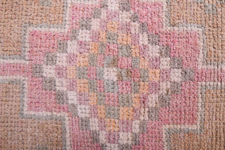 Pastel Colored Vintage Runner Rug