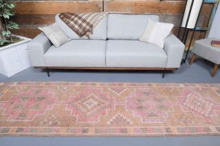 Pastel Colored Vintage Anatolian Runner Rug - Thumbnail