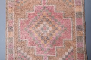 Pastel Colored Vintage Anatolian Runner Rug - Thumbnail