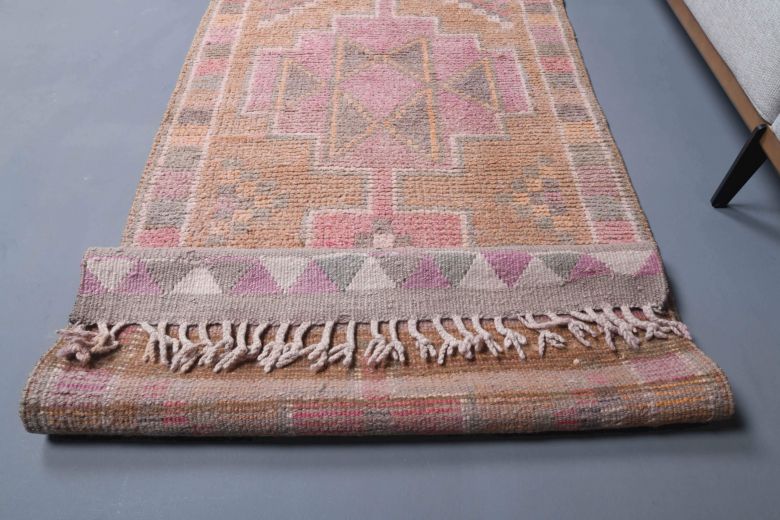 Pastel Colored Vintage Anatolian Runner Rug