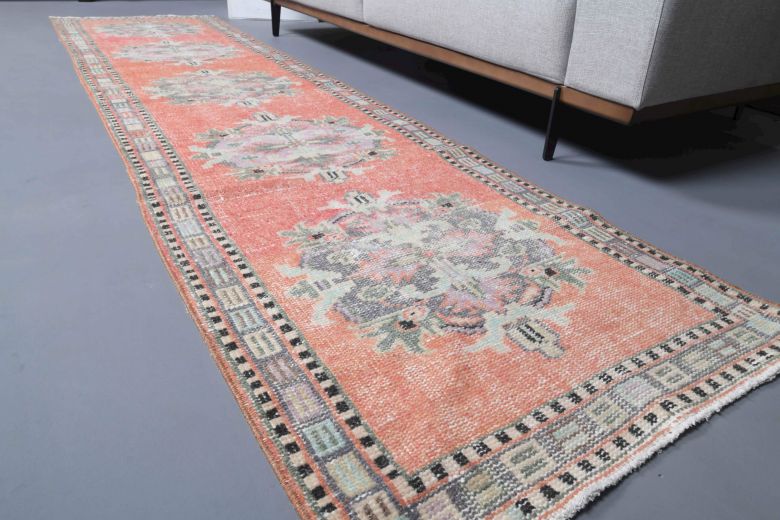 Turkish Oriental Vintage Runner Rug