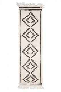 Boho Chic White Vintage Runner Rug - Thumbnail