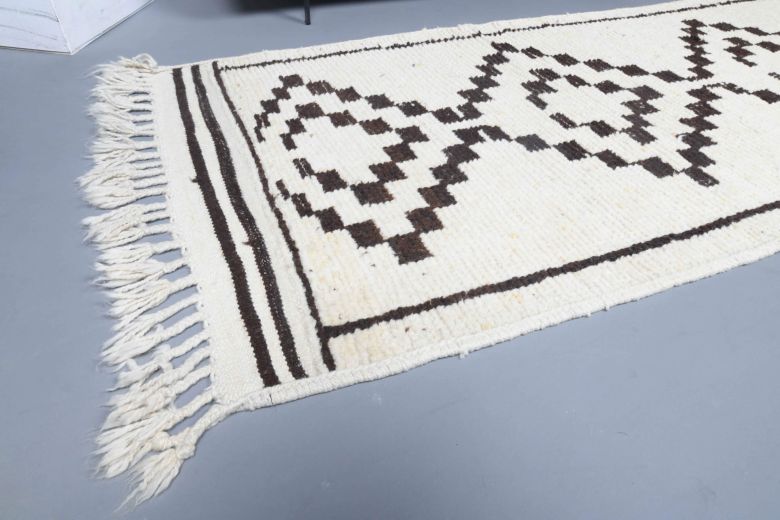 Boho Chic White Vintage Runner Rug