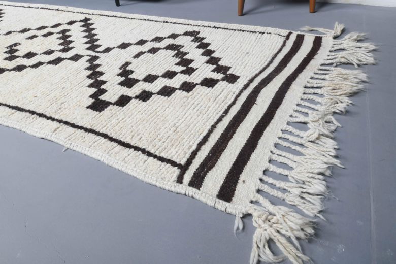 Boho Chic White Vintage Runner Rug